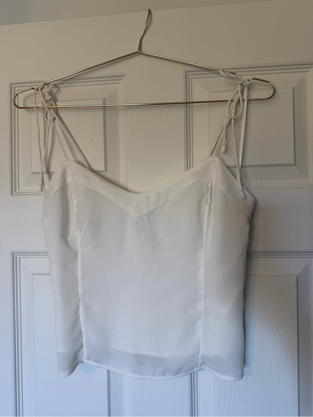 Abercrombie & Fitch White Tie-Strap Camisole Top